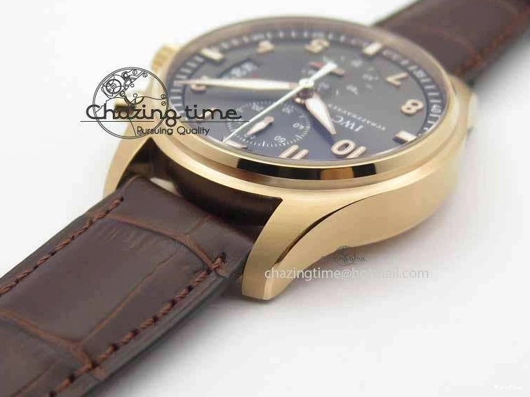 MIROTIME 0725 Pilot Chrono RG 3878 V6F Best Edition Gray Dial On Brown Leather Strap A Contemporary 7254